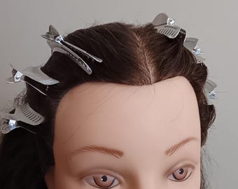 Pinzas para el pelo vintage Marcel Wave, estilo años 20, aluminio, juego de 4