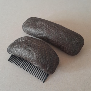 Sausage Hair Padding Set: Volume Booster Comb - Dark Light Brown
