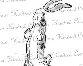 Toy Velveteen Rabbit 300 dpi Imagen digital Descargar transferencia para camisetas Totes Servilletas 017