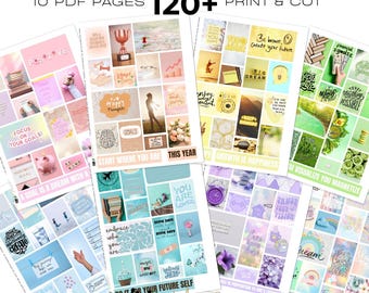Pastel Rainbow Vision Board Words, Vision Board Quotes, Magazine Words, Vision Board Party Print and Cut