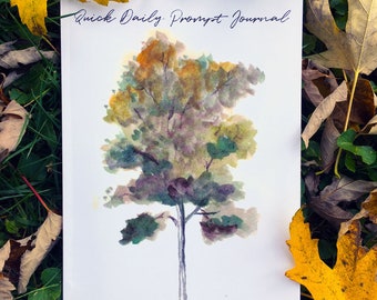 Quick Daily Prompt Journal, Watercolor tree cover