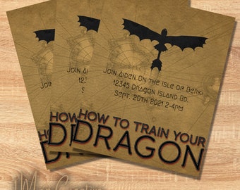 How To Train Your Dragon Party Invitation Personalize Quickly and Easily!