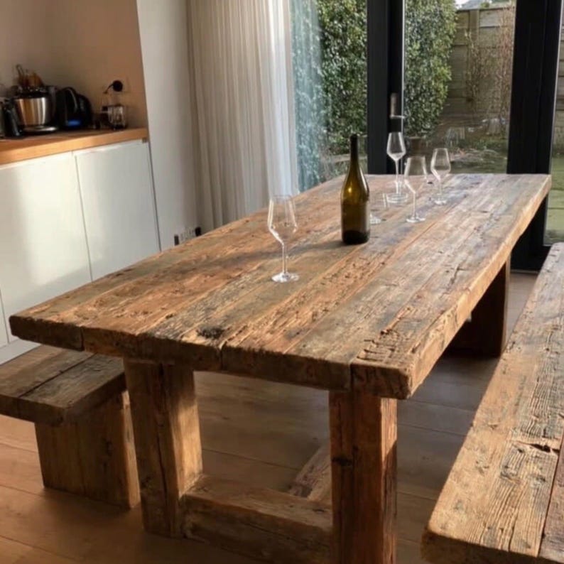 Table, Dining Table, Rustic Table, Rustic Wooden Table, Solid Wooden ...