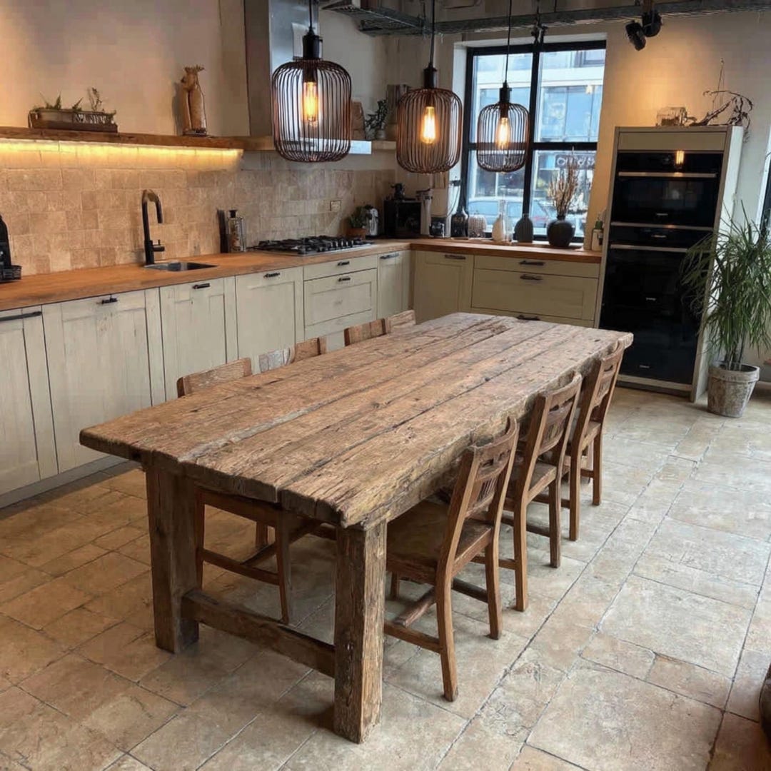 Handmade Live Edge Walnut Dining Table – Rustic Farmhouse Kitchen - Etsy
