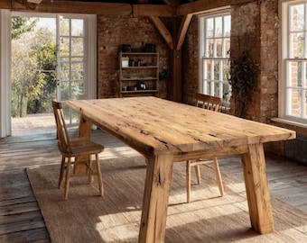 Handmade Walnut Live Edge Dining Table – Rustic Farmhouse Style