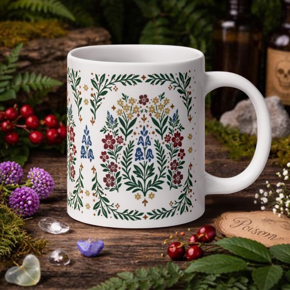 Poisonous Plants Mug · Witchy Folk Art Botanical Coffee Cup