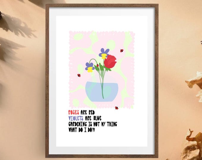 Featured listing image: A Series of Plant Thoughts - A5 botanical prints - houseplants and humor.