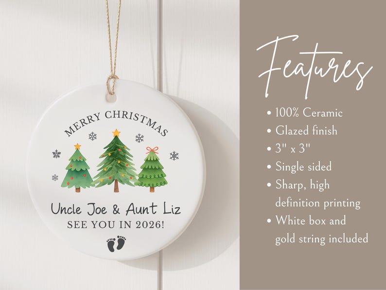 Personalized Aunt and Uncle Pregnancy Announcement Ornament | Baby ...