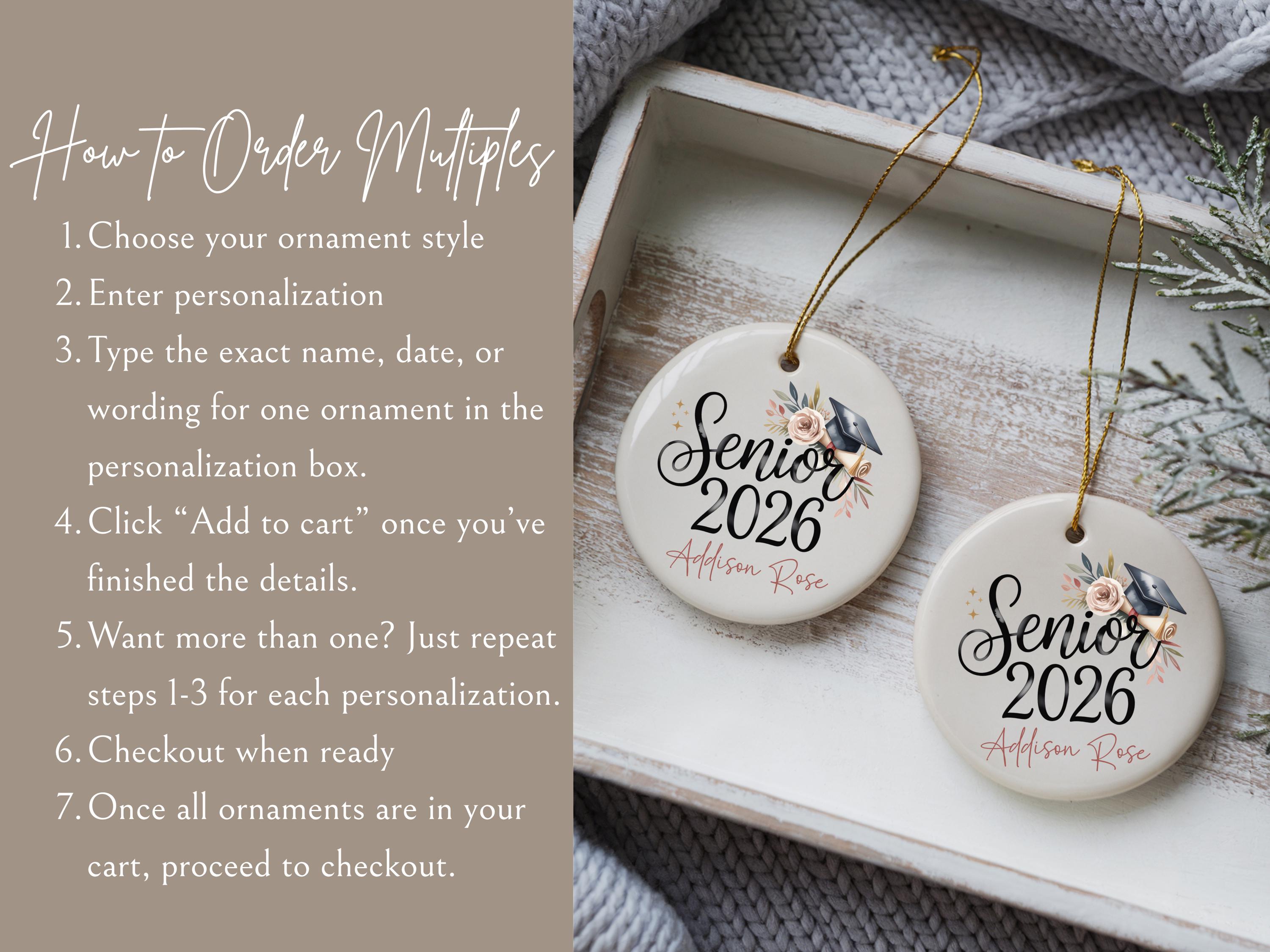 Senior 2026 Ornament | Class of 2026 Ornament | Personalized Graduation ...