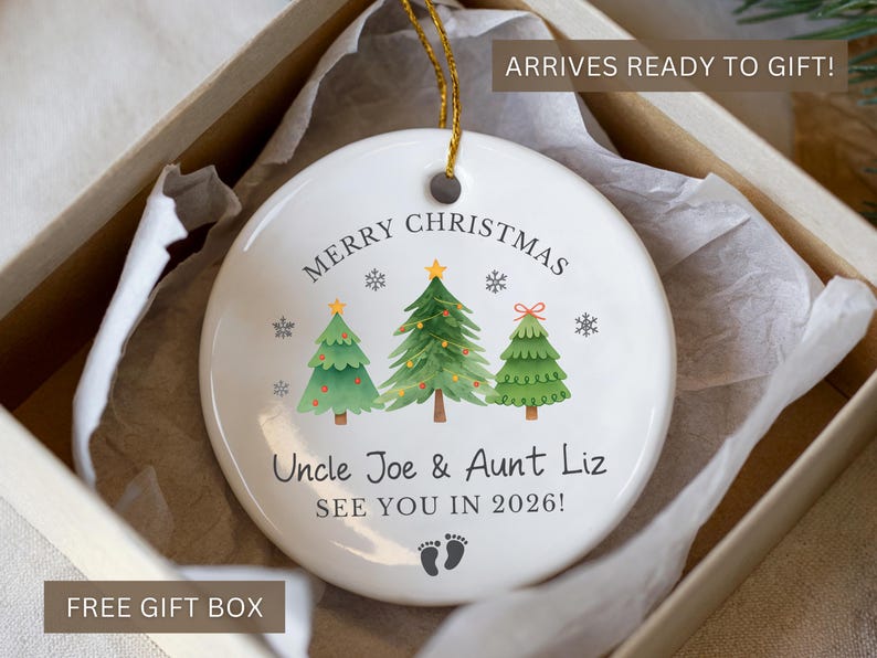 Personalized Aunt and Uncle Pregnancy Announcement Ornament | Baby ...