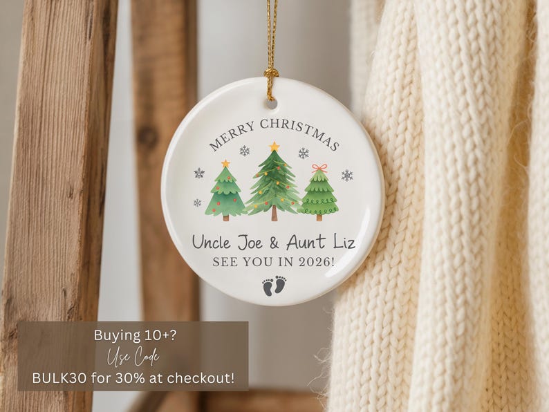 Personalized Aunt and Uncle Pregnancy Announcement Ornament | Baby ...