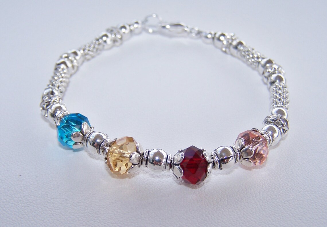 Birthstone Bracelet Mothers Bracelet Etsy