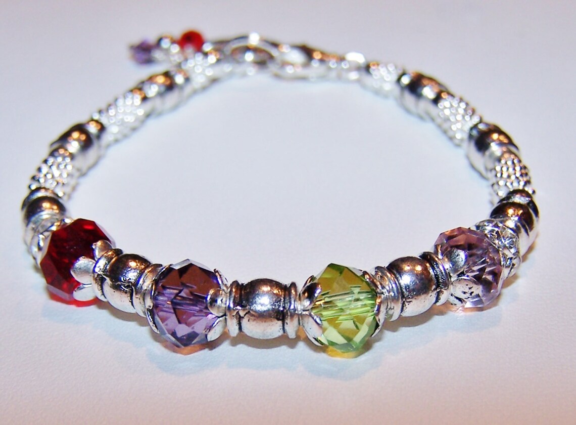 Birthstone Bracelet Mothers Bracelet Etsy