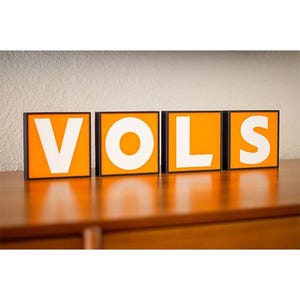 V-O-L-S Tennessee Volunteers Illuminated Sign, Neyland Stadium Inspired, 3D printed