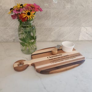 Personalized Charcuterie Board | Custom Engraved Serving Board | Mixed Wood Cheese Board