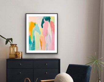 Retro Horse Art Print, Whimsical Cowboy Decor, Colorful Illustration, Texas Horse, Western Farmhouse, Southwestern Modern Cowboy, Artwork