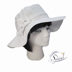 Ladies summer hat large brim, white hat, packable hat, sun hat, travel hat, big capeline, women summer hat, women capeline,sun capeline