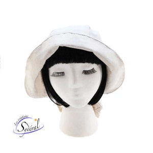 Bonnet pionnier, bonnet hat, New France bonnet, ladies costume hat,historic bonnet,historic hat,white bonnet,gardening bonnet,colonial
