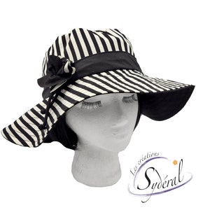 Ladies summer capeline, black and white hat, beach hat, travel hat, big capeline, women summer hat, women capeline, sun hat, sun capeline,