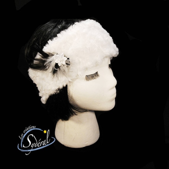 False Fur White Headband,winter Headband, Lady Headband Fur  display picture 1