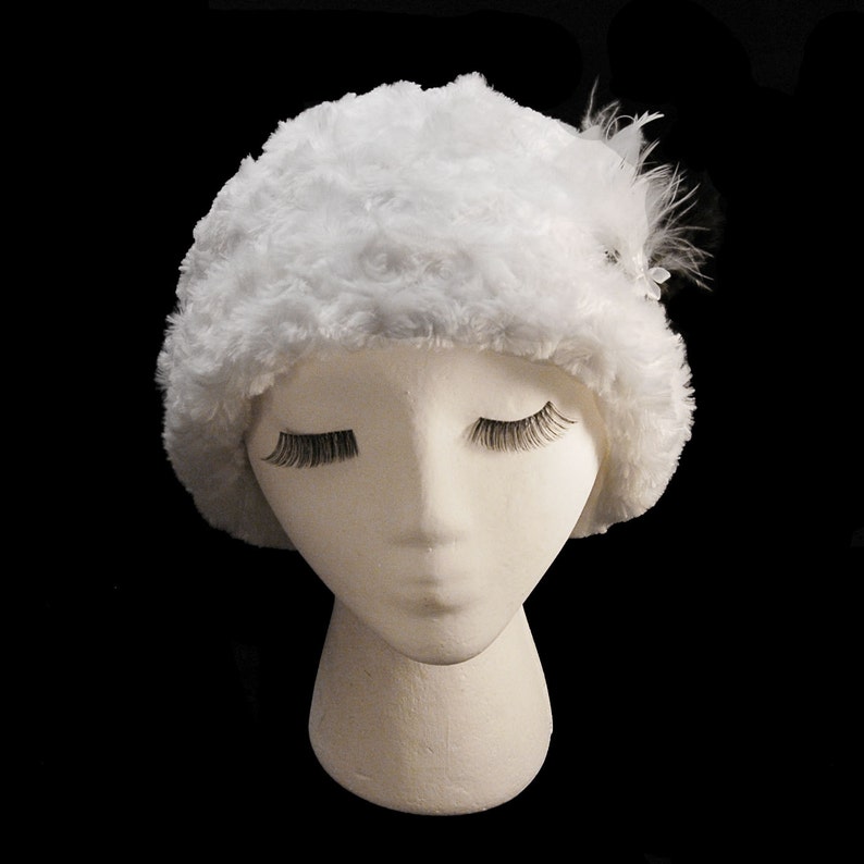 White Winter Women Synthetic Fur Hat White Winter Etsy