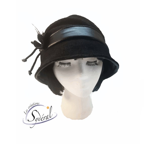 Chapeau Cloche Femme Style Années 1920 - Laine Synthétique - Avec Nœud Décoratif - Vintage - 5