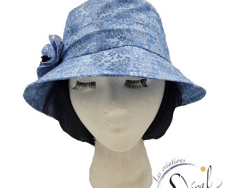 Ladies summer blue coton hat, beach hat, travel hat, women summer hat, sun hat,