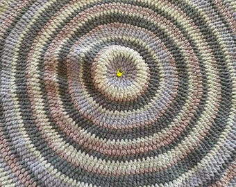 Large Round Handmade Baby Blanket or Rug