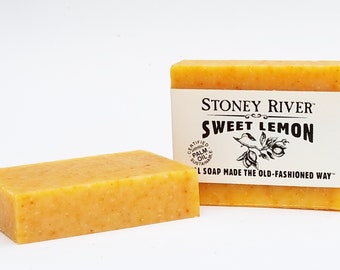 Lemon Natural Soap, Handmade Soap,  Cold Process Soap, Oily Skin Soap, Vegan Soap