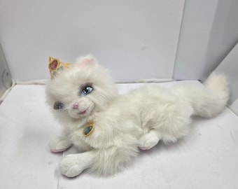 2004 Mattel Barbie Princess & the Pauper Interactive Serafina White Cat Plush