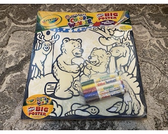 Vtg Crayola Color Wonder Poster Rare HTF Collectible NEW Binney And Smith Bears