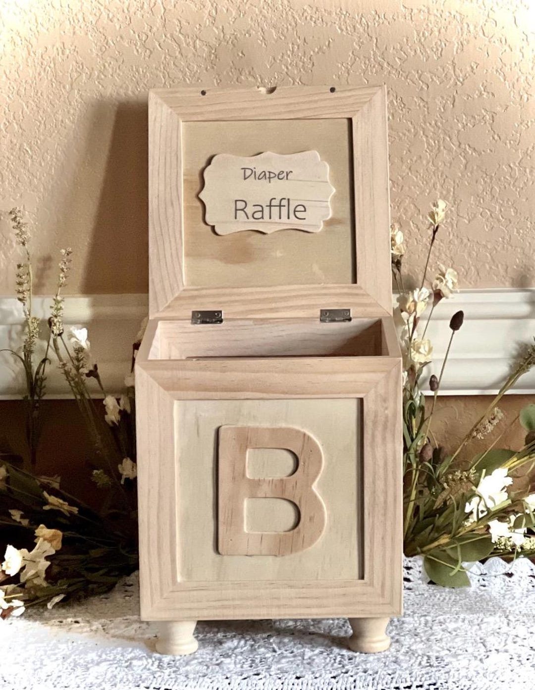 Diaper Raffle Collection Box Diaper Raffle Ticket Box, Baby Shower Card Box, Keepsake, Gift Basket ...