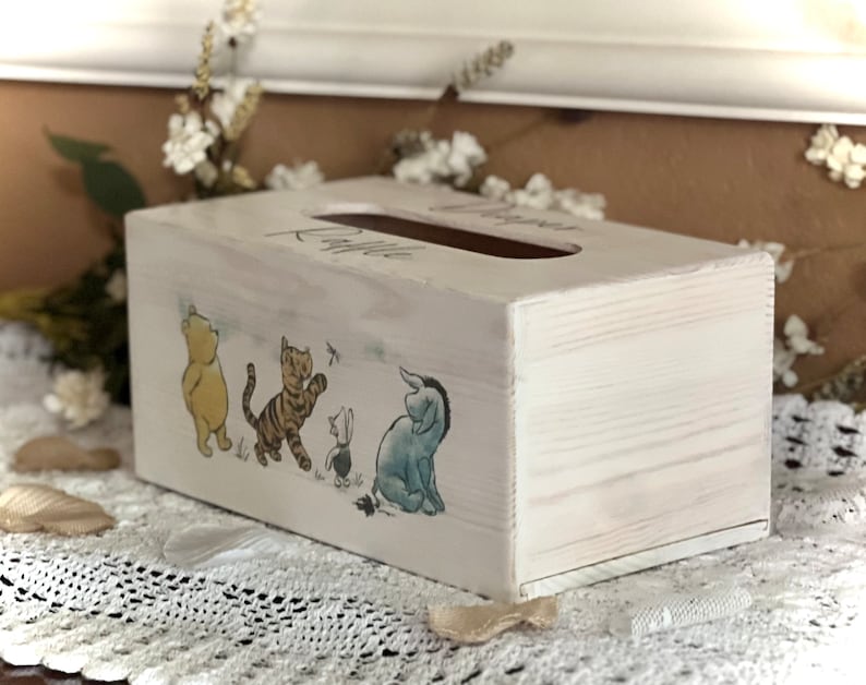 Winnie The Pooh Baby Shower Diaper Raffle Card Box Baby Predition and Advice Box Vintage Pooh Winnie the Pooh Baby Shower Games image 4