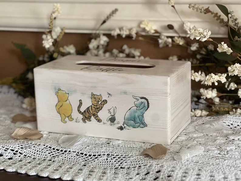 Winnie The Pooh Baby Shower Diaper Raffle Card Box Baby Predition and Advice Box Vintage Pooh Winnie the Pooh Baby Shower Games image 3