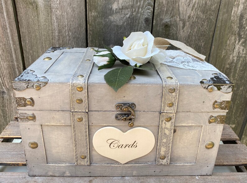 Wedding Card Box Wedding Chest Vintage Wedding Card Box Etsy