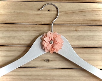 17.5" Wooden Rhinestone Wedding Dress Hanger - Bridesmaid Hanger - Lingerie Hanger - Made of Honor Hanger - Bridal Hanger - Quinceanera -