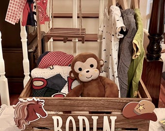 Personalized Baby Shower Closet Crate, Cowboy Baby Shower, Toy Box, Nursery Storage