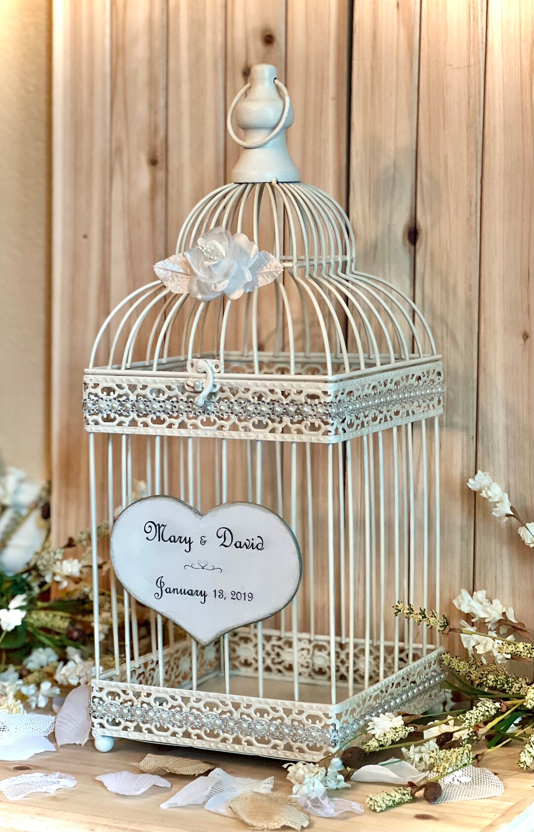Personalized Wedding Card Birdcage Alternative Wedding Card - Etsy