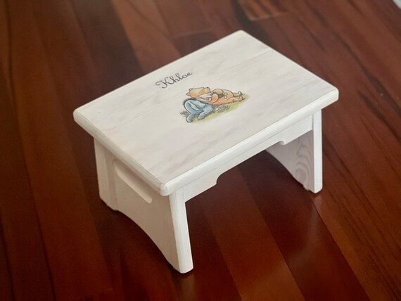 Heavy Child's Step Stool Winnie the Pooh Baby Shower Nursery Decor