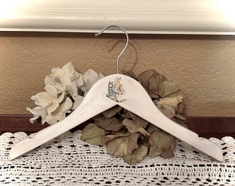 Peter Rabbit Nursery Hangers - Twin Nursery Hangers, Baby Shower Gift, Wooden Children’s Hangers, Mrs. Rabbit