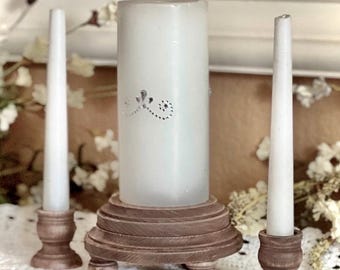 Wedding Unity Candle Holder Set, Wooden Candle Set Stand, Farmhouse Wedding
