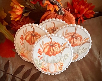 Fall Wooden Coasters, Thanksgiving, Drink, Holiday, Autumn