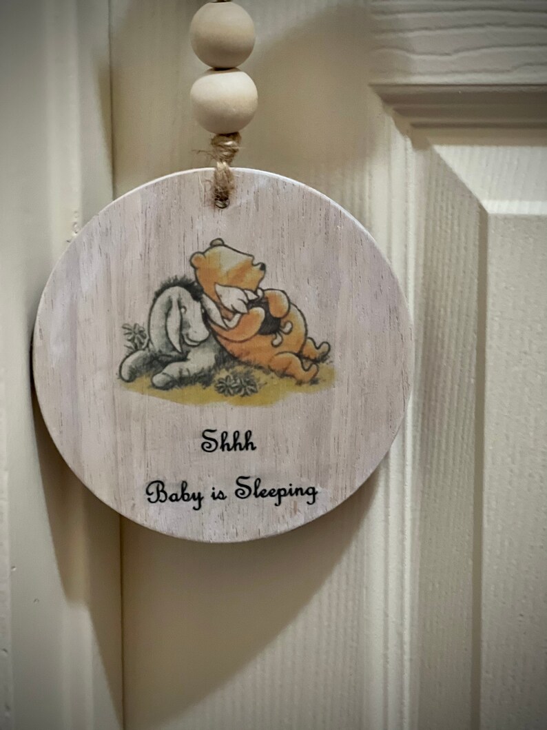 Personalized Shhh Baby is Sleeping Door Knob Sign Door Sign - Etsy