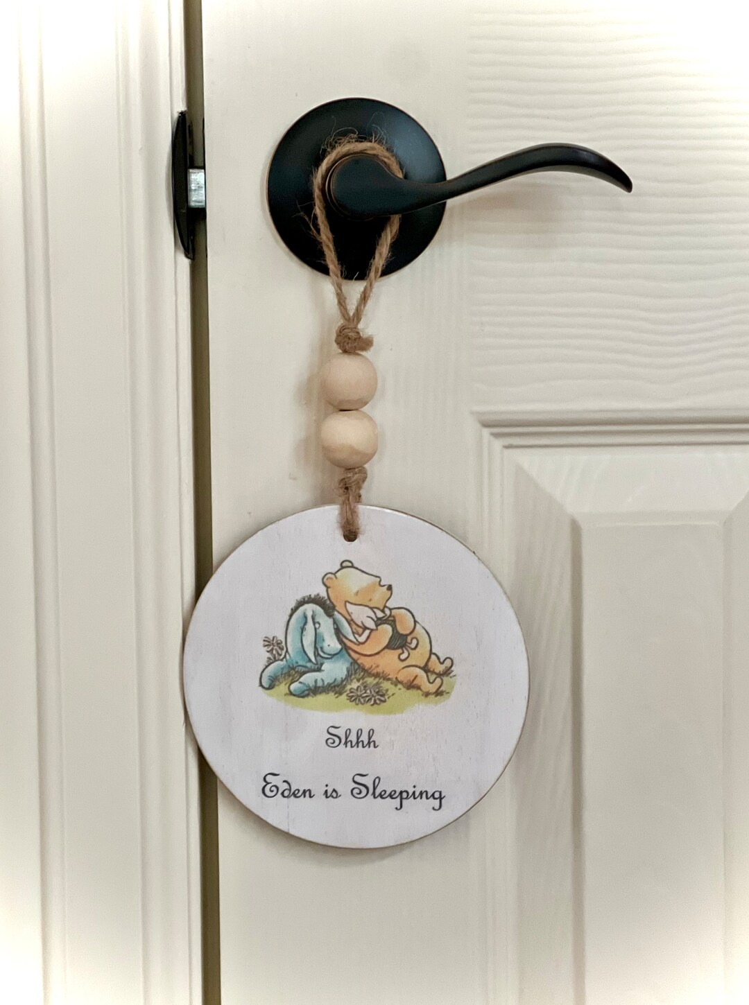 Personalized Shhh Baby is Sleeping Door Knob Sign Door Sign Nursery Door Sign Nursery Wall Decor ...