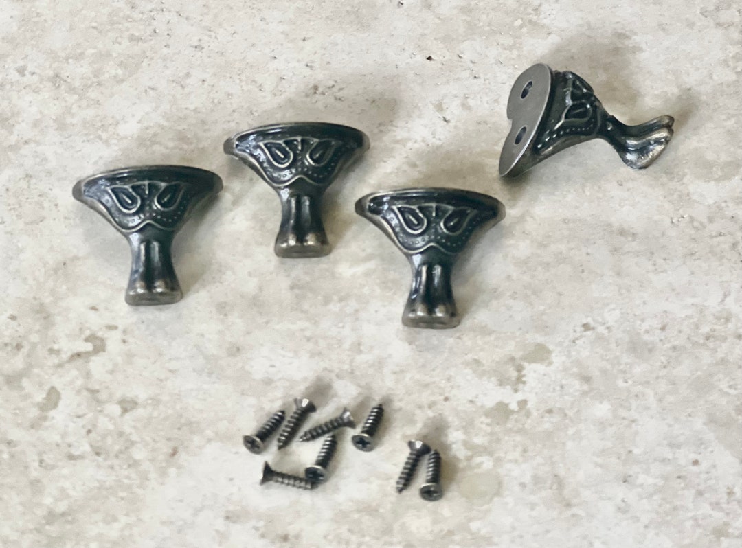 Round Corner Box Brass Feet Antique Brass 4 Piece Jewelry Box Feet