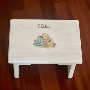 Heavy Child's Step Stool Winnie the Pooh Baby Shower Nursery Decor