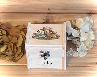 Pacifier Box, Winnie the Pooh, Personalized Baby Gift, My First Tooth/Curl