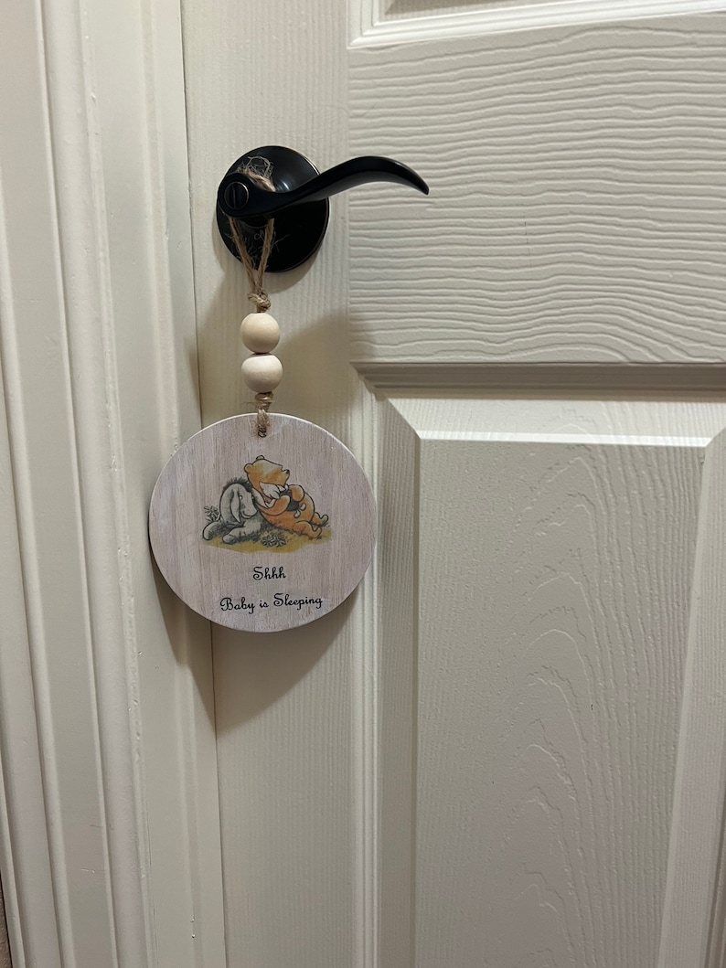 Personalized Shhh Baby is Sleeping Door Knob Sign Door Sign - Etsy
