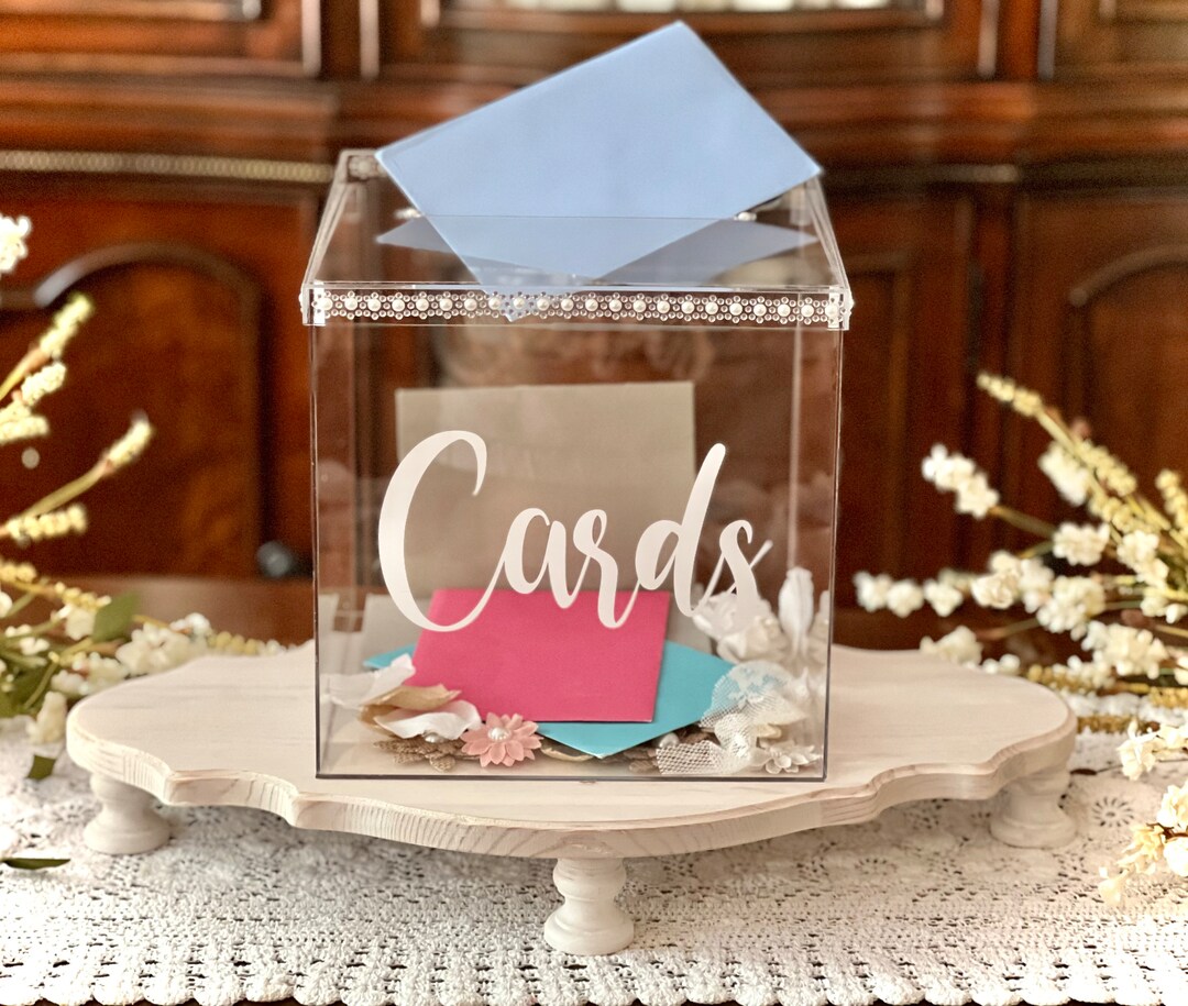 10 Clear Acrylic Wedding Card Box Bridal Shower Card Box Etsy