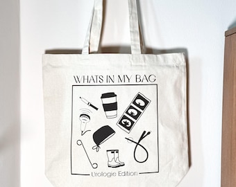 Jutebeutel Urologie | Whats in my Bag - Urologie Edition | Geschenk für Ärztinnen Ärzte Medizinstudium Pflege Op